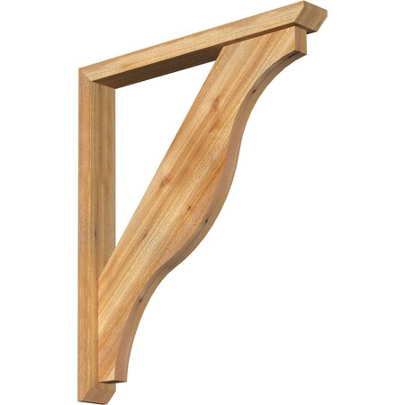Ekena Millwork Funston Slat Rough Sawn Bracket w/ Offset Brace, Western Red Cedar, 4"W x 32"D x 38"H BKT0402X32X38FST06RWR